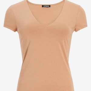EXPRESS Body Contour Double Layer Compression V-Neck Tee